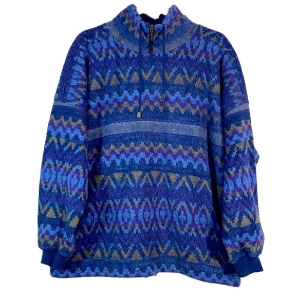 Vintage Express French Country pullover fleece Large - Picture 9 of 11